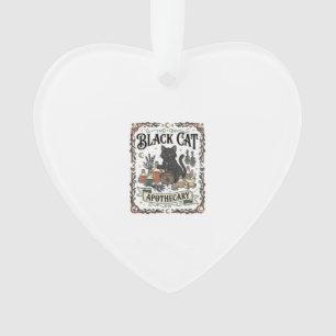 Ornamento Farmácia de Gato Preto Bruxa Mística Apothecary