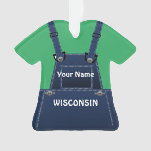 Ornamento Farmer Bib Overalls do Wisconsin