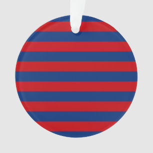 Ornamento Fashion Vermelho e Blue Horizontal Stripes