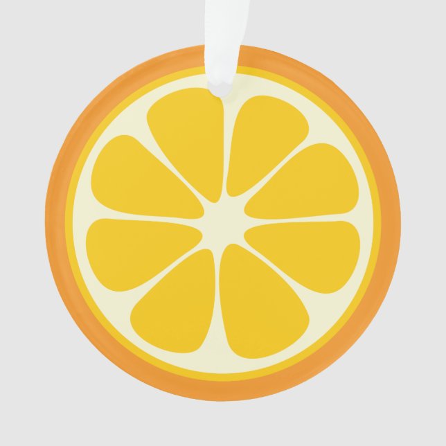 Ornamento Fatia de Fruta Tropical de Citrinos de Laranja Sua (Frente)