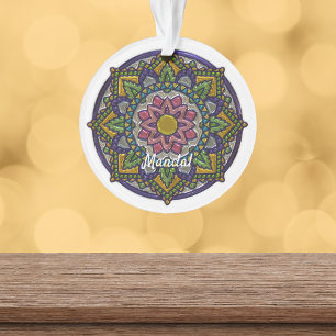 Ornamento Faux Enamel Mandala Monogramed