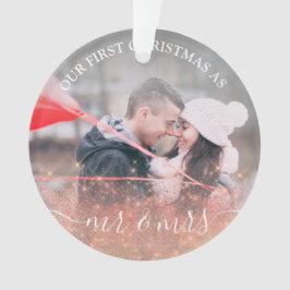 Ornamento Faux rosa gold glitter Sr. Foto personalizada da &