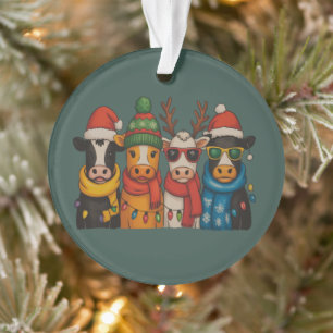 Ornamento Fazenda Amante de Vaca de Natal Santa Highland 