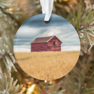 Ornamento Fazendas   Antigo Barn Vermelho