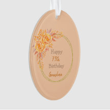 Feliz 75º aniversário Vovó Dourada Quadro Geométri