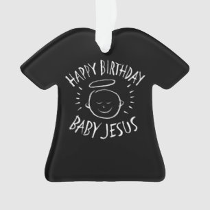 Ornamento Feliz aniversário, bebê Jesus - Quadro de Natal