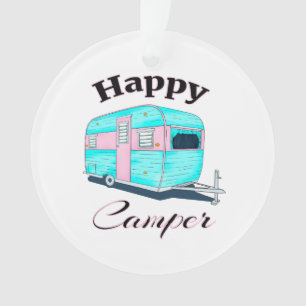 Ornamento Feliz Camper Trailer acampando