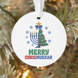 Ornamento Feliz Chrismukkah Natal Menorá Hanukkah Xmas