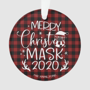 Ornamento Feliz ChristMask 2020 Divertido Covid