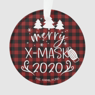Ornamento Feliz ChristMask Engraçado 2020 Covid Pandemia