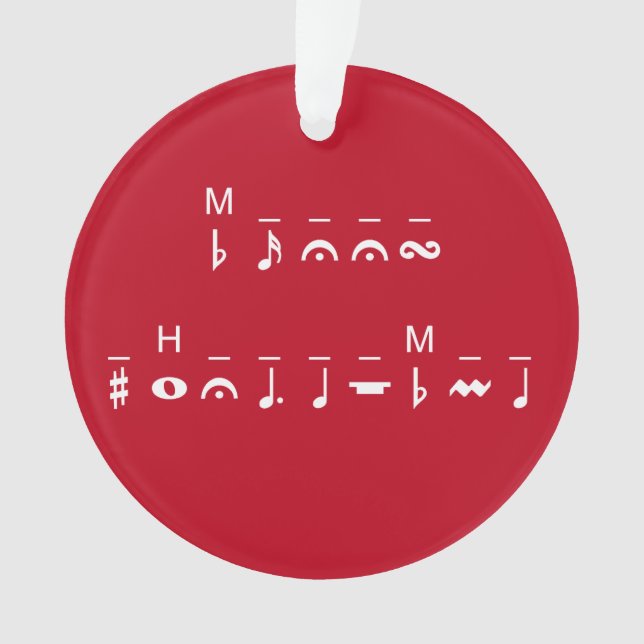 Ornamento Feliz Criptograma de Natal (Frente)