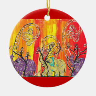 Ornamento feliz da parada do elefante