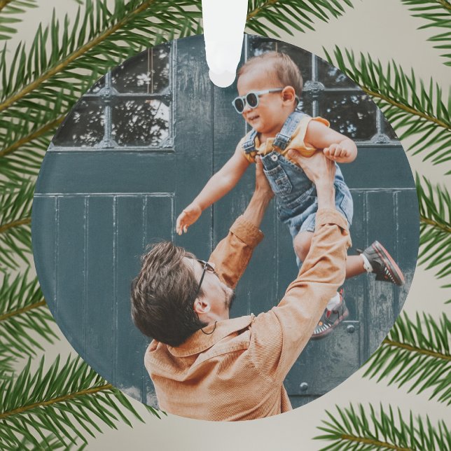 Ornamento Feliz e Bright Foto Vermelha Suave de Natal (Criador carregado)