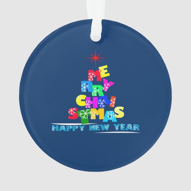 Ornamento Feliz Feliz ano novo de Natal (Verso)