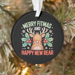 Ornamento Feliz Fitmas Feliz Ano Novo Treino de Rena Natal