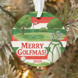 Ornamento 'Feliz Golfmas!' Presente de Natal Personalizável 