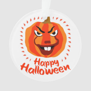 Ornamento Feliz Halloween 🎃 Engraçado Scary Spooky Pumpkin