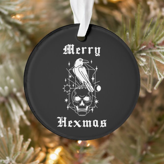 Ornamento Feliz Hexmas Witchy Skull (Árvore)