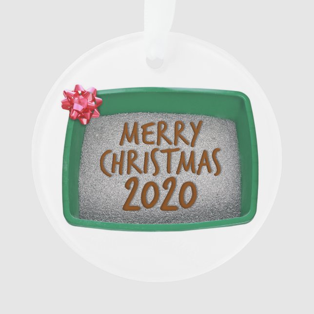Ornamento Feliz Natal 2020 Cat Litter Box Humor (Frente)