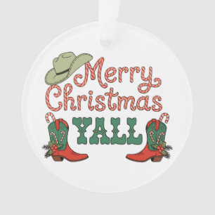 Ornamento Feliz Natal a todos Western Country Cowboy Natal