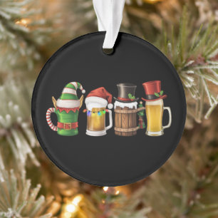 Ornamento Feliz Natal Beers Bebendo Papai noel Beer Lover