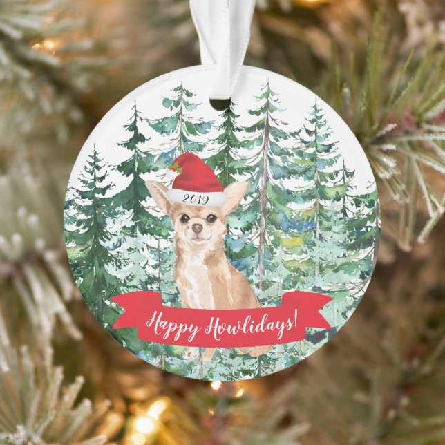 Ornamento Feliz Natal Canino Chihuahua (Árvore)
