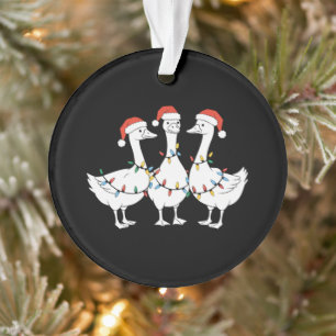 Ornamento Feliz Natal Chapéu de Papai Noel Patos Feriado Nat