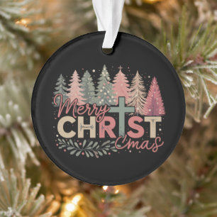 Ornamento Feliz Natal Cruz Fé Jesus História Cristã