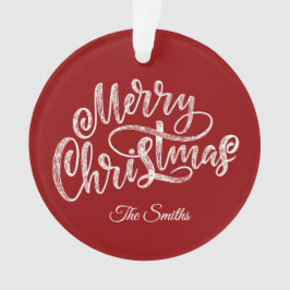 Ornamento Feliz Natal da Família Personalizada