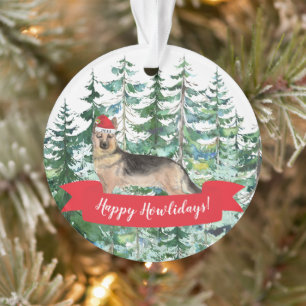 Ornamento Feliz Natal de Cachorro German shepherd
