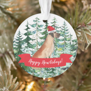 Ornamento Feliz Natal de Cão de Bela Manhã
