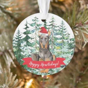 Ornamento Feliz Natal do Doberman