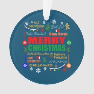 Ornamento Feliz Natal Em Diferentes Línguas Xmas