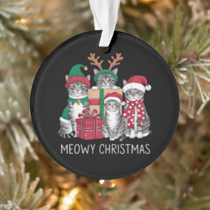 Ornamento Feliz Natal Gato Xmas Engraçado Prato
