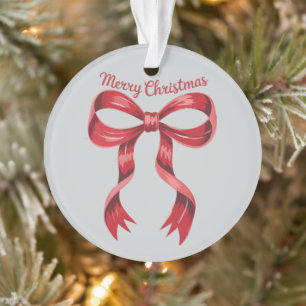 Ornamento Feliz Natal Laço Coquete Vermelho Menina 