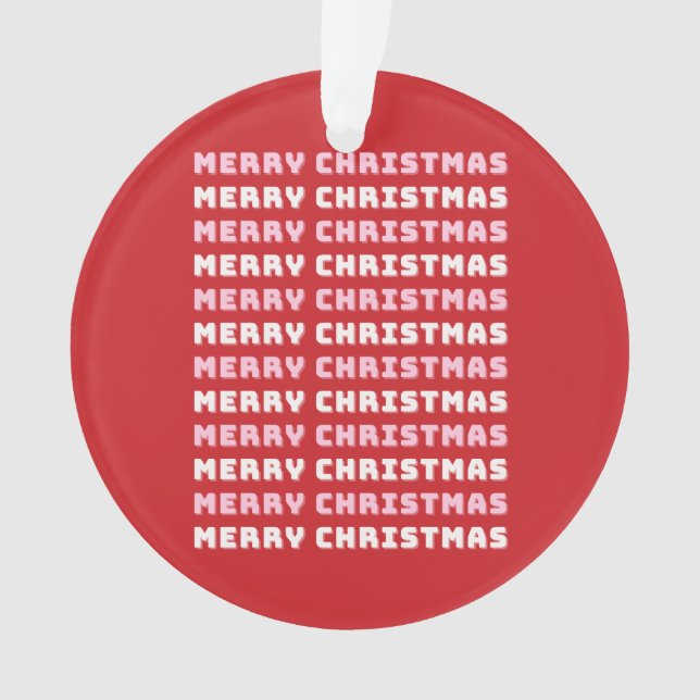 Ornamento Feliz Natal, Natal Vermelho, Férias (Frente)