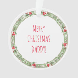 Ornamento Feliz Natal Pai Crianças Nomes Ano Festivo