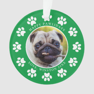 Ornamento Feliz Natal Pawlidays Cachorros Pupados Foto de Na