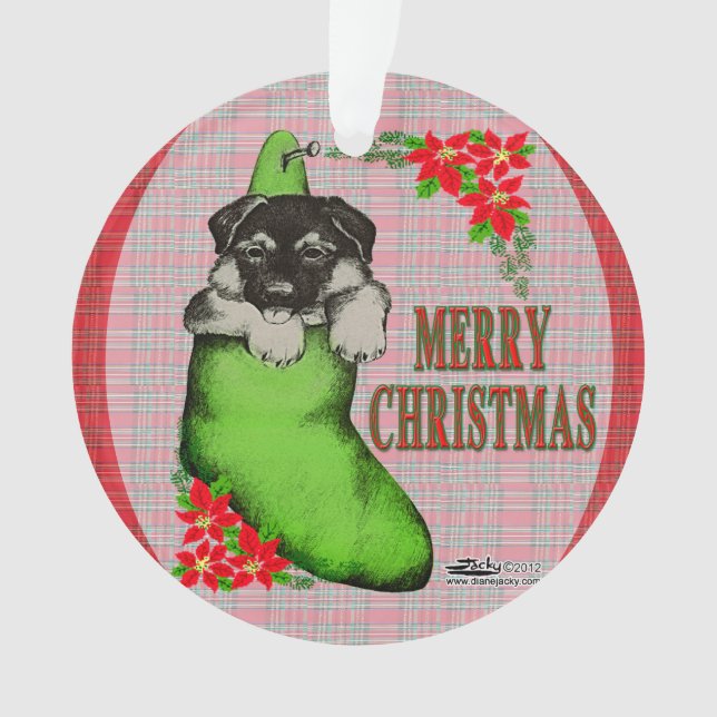 Ornamento Feliz Natal Puppy (Frente)