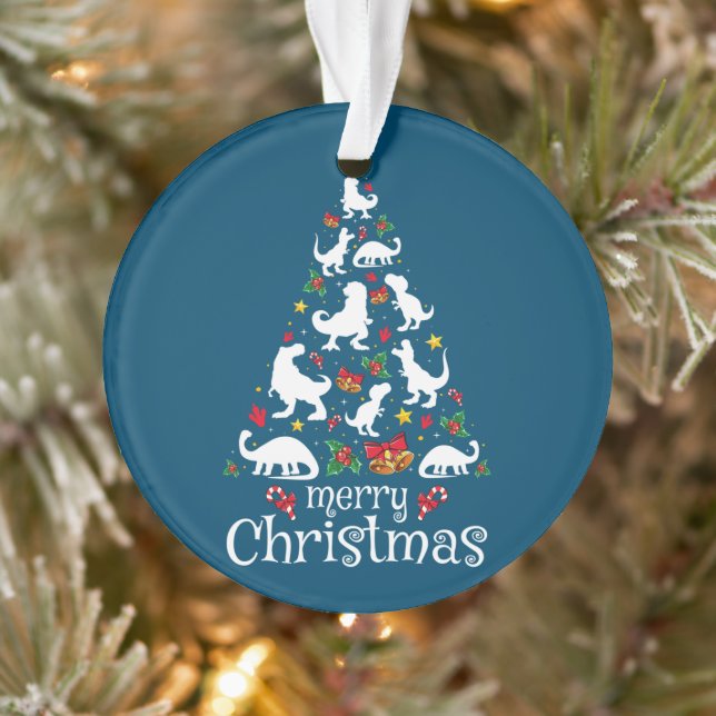 Ornamento Feliz Natal T Rex Crianças Engraçado Natal (Árvore)
