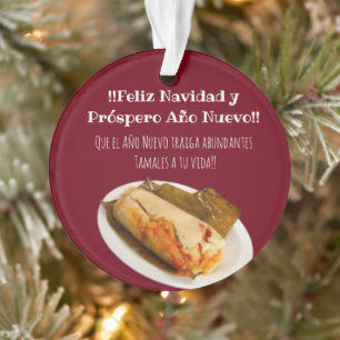 Ornamento Feliz Navidad Natal para el Comelón de Tamales
