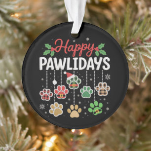 Ornamento Feliz Pawlidays Cachorro Natal Divertido Pata Xmas