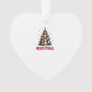 Ornamento Feliz Pitmas Pitbull Cão Suéter Feio de Natal Tr