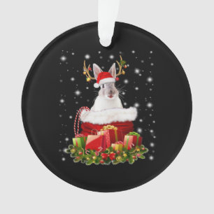 Ornamento Feliz presente de Natal para Bunny Lover