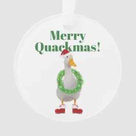 Ornamento Feliz Quackmas Papais noeis Duck Arnament Acrílico
