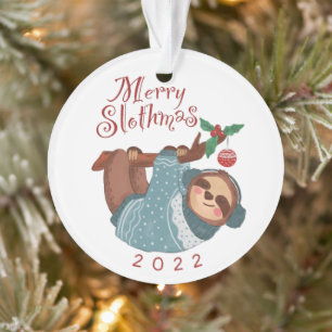Ornamento Feliz Slothmas Christmas Sloth