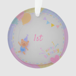 Ornamento Feliz Urso de Aniversário