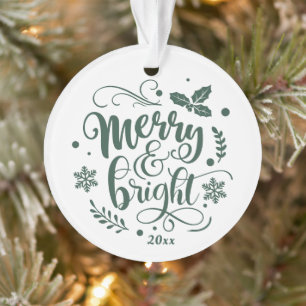 Ornamento Feliz Whimsic e Foto Festiva Brilhante