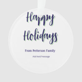 Ornamento Felizes feriados azuis na moda