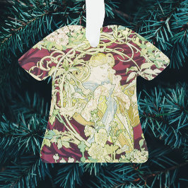 Ornamento Femme à marguerite - Mucha - repro do painel têxti